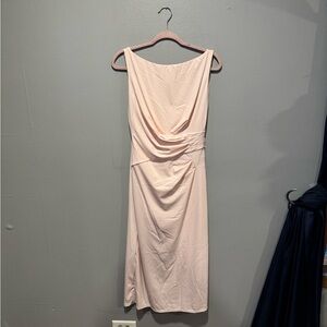 Shapewear Boatneck Draped Pink Sculpting Maxi Dress